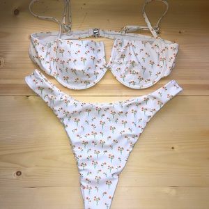 Orange Floral Cheeky Bikini Size M